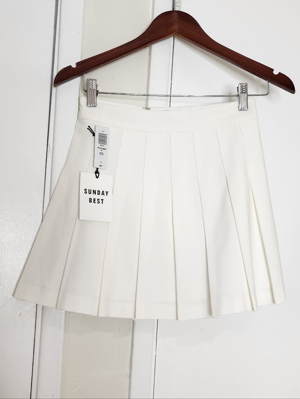 Sunday Best White Pleated Mini Skirt